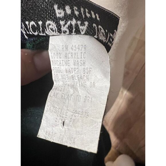 Vintage Victoria Jones Petites Plaid Cardigan Green & Black Size PM - Picture 7 of 9